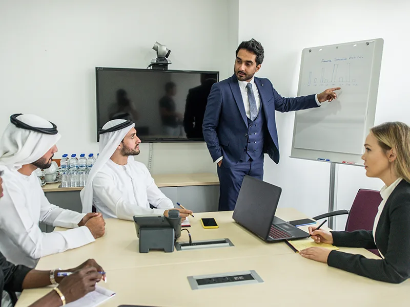 AnaConEx consultants discussing a business transformation plan