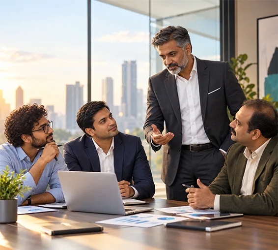 Consultants in a live training workshop